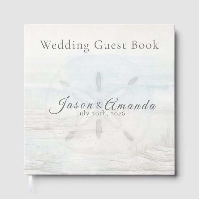 Coastal Minimalist Wedding Guest Book (Front)
