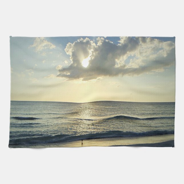 Coastal Morning Over Still Waters Kitchen Towel (Horizontal)