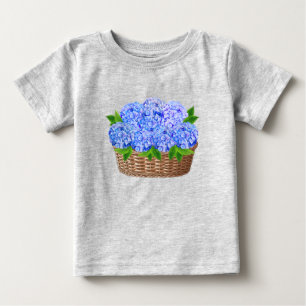 Coastal Nantucket Blue Hydrangeas Baby T-Shirt