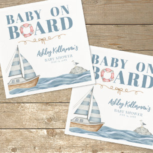 Coastal Nautical Baby Shower Napkin