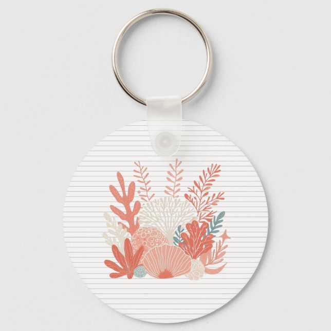 Coastal/nautical coral reef keychain (Front)