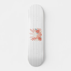 Coastal/nautical coral reef skateboard