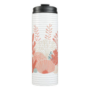 Coastal/nautical coral reef thermal tumbler