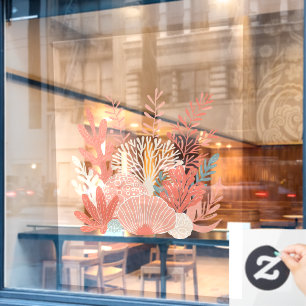 Coastal/nautical coral reef window cling
