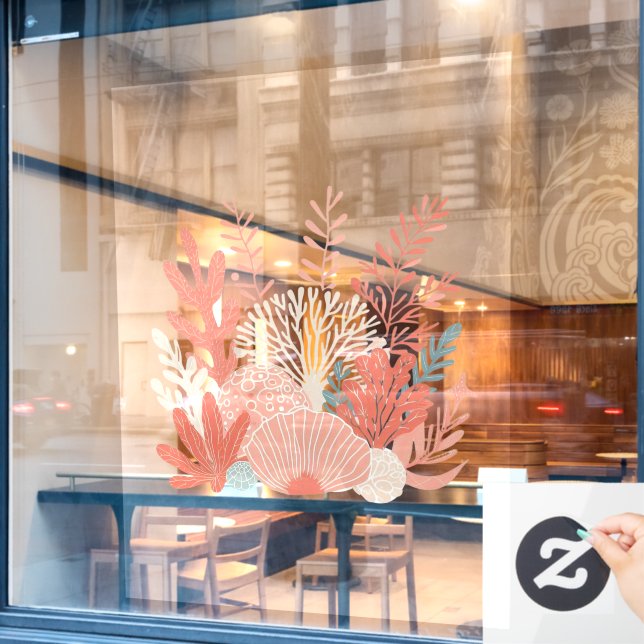 Coastal/nautical coral reef window cling (Cafe Window)