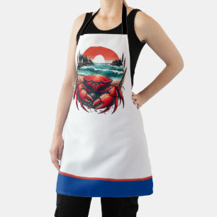 coastal/nautical Maine crab Apron