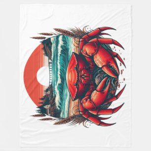 coastal/nautical Maine crab Fleece Blanket