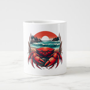 coastal/nautical Maine crab Large Coffee Mug