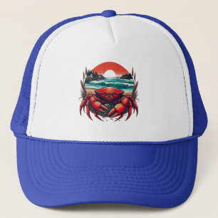 coastal/nautical Maine crab Trucker Hat