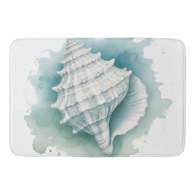 Coastal/Nautical seashell  Bath Mat (Front)