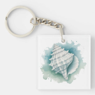 Coastal/Nautical seashell  Keychain