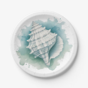 Coastal/Nautical seashell  Paper Plate