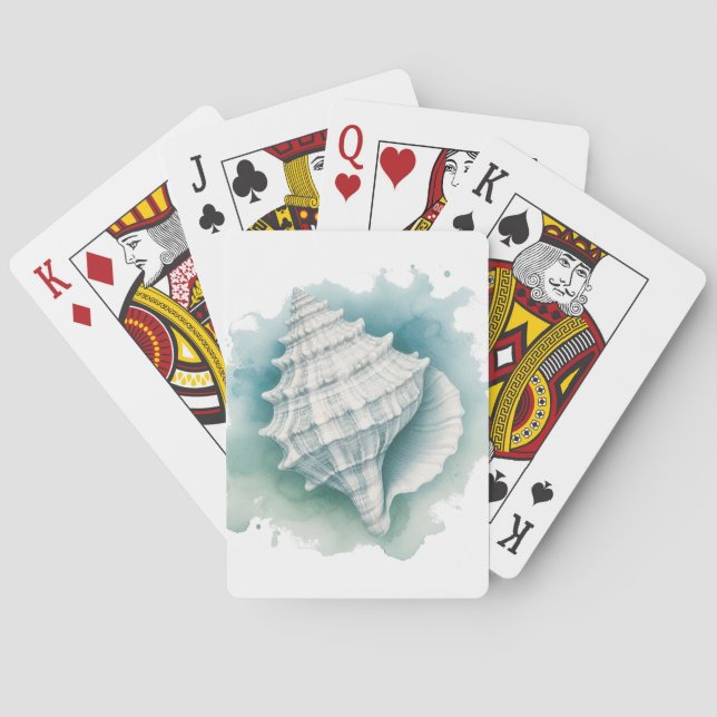 Coastal/Nautical seashell  Playing Cards (Back)