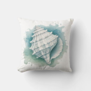 Coastal/Nautical seashell Throw Pillow
