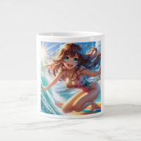Coastal/Nautical/tropical anime surfer girl