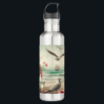 Coastal/Nautical Valentine's day  710 Ml Water Bottle<br><div class="desc">a hoy</div>