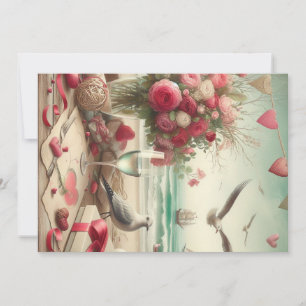 Coastal/Nautical Valentine's day  Holiday Card