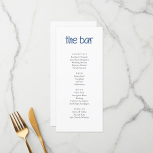 Coastal Nautical Wedding Drinks Bar Menu Cards
