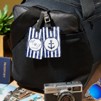 Coastal Nautical Wedding Luggage Tag