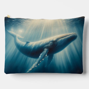 coastal/nautical whale accessory pouch