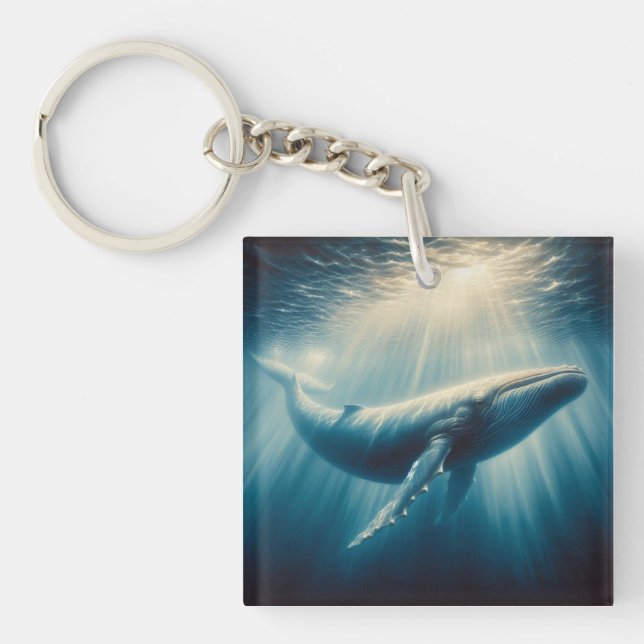 coastal/nautical whale keychain (Front)