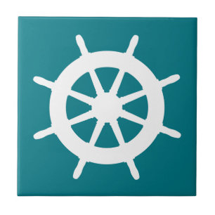 Coastal Nautical White Helm Tile