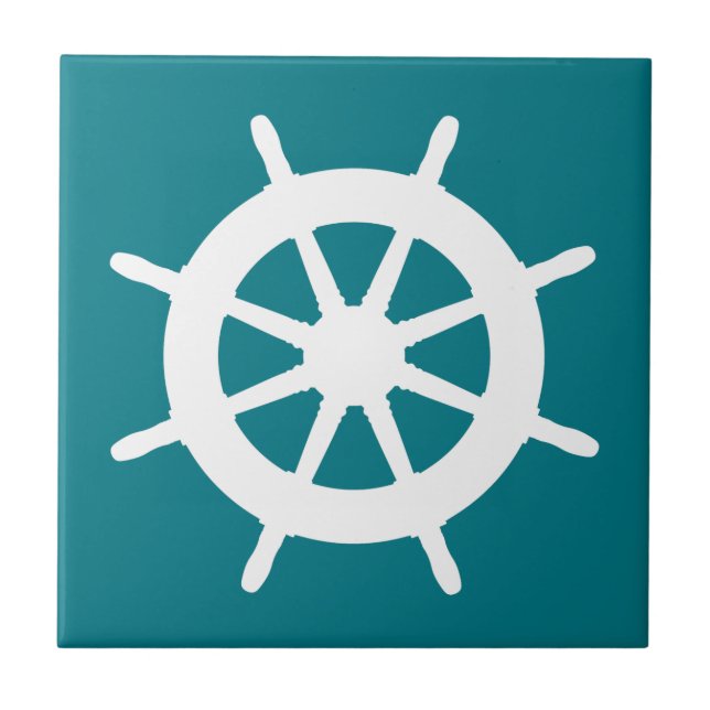 Coastal Nautical White Helm Tile (Front)