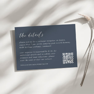 Coastal Navy All-in-One Wedding Details Enclosure Card