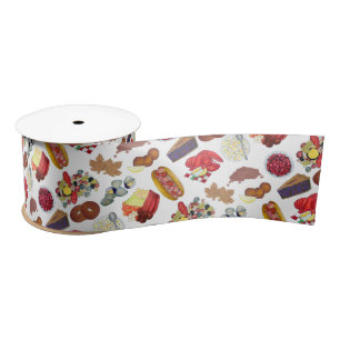 Coastal New England Foods Northeast America USA Satin Ribbon