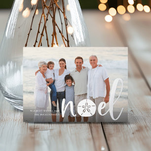 Coastal Noel Christmas Photo Foil Holiday Card