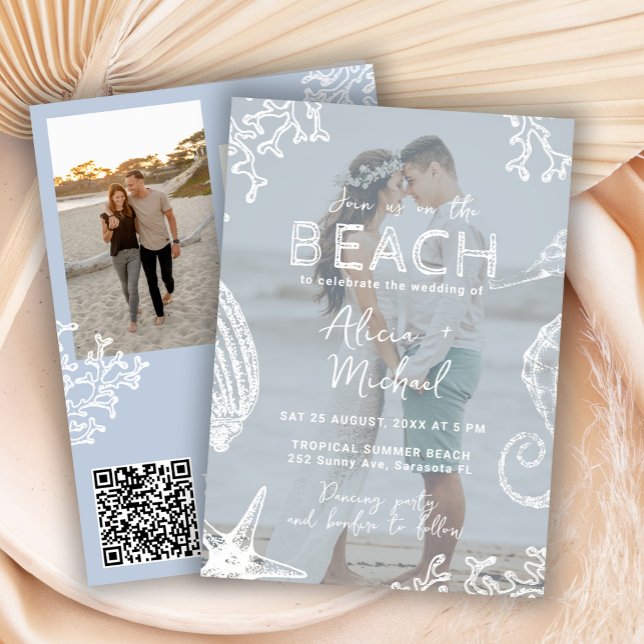 Coastal ocean beach destination wedding all in one invitation (Creator Uploaded)