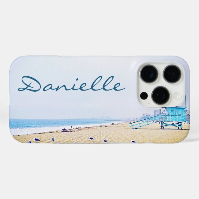 Coastal Ocean Beach Seagulls Photo Add Your Name Case-Mate iPhone Case (Back (Horizontal))