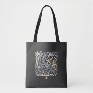 Coastal Ocean Life Doodle Art Tote Bag