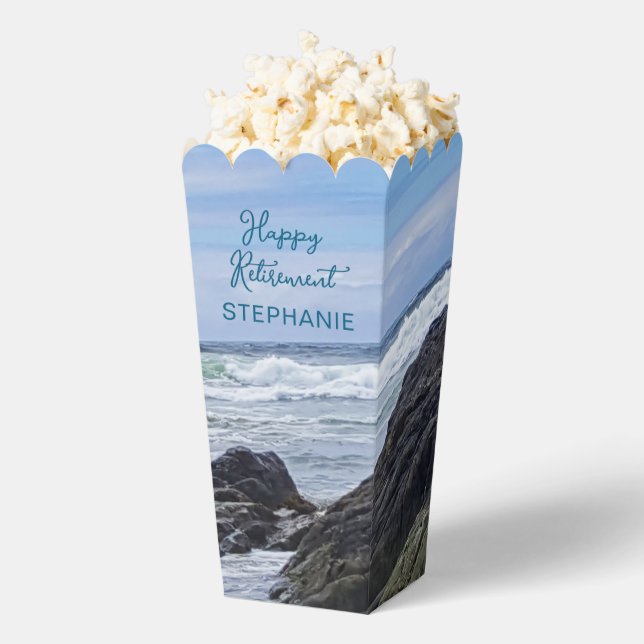 Coastal Ocean Rock Shore Rolling Waves Favor Box (Popped)