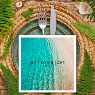 Coastal Ocean Summer Beach Destination Wedding Napkin