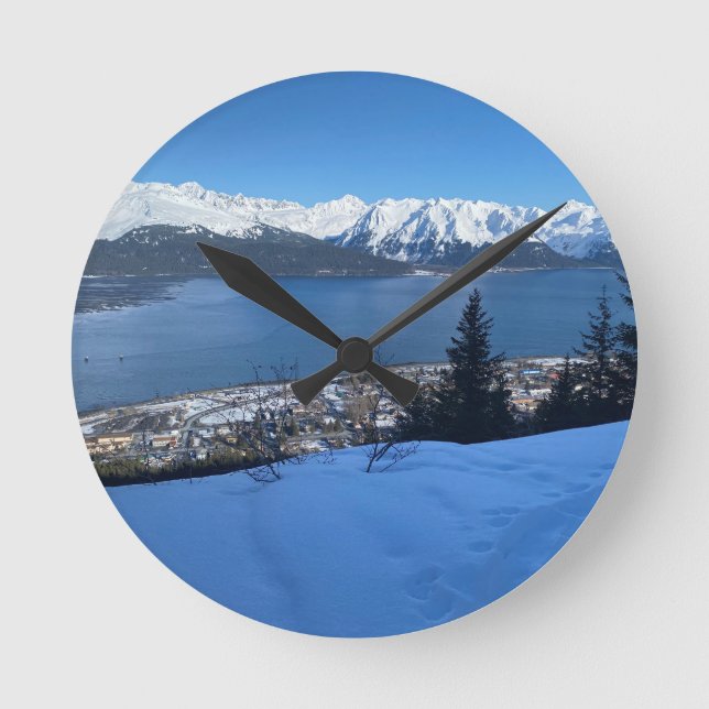 Coastal Overlook Winter Wall Clock (Front)