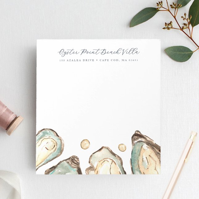 Coastal Oyster Personalized Vacation Rental Notepad (Creator Uploaded)