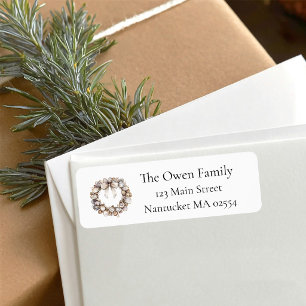 Coastal Oyster Shell Wreath Return Address