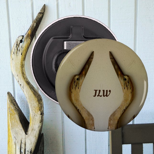 Coastal Pair of Herons Monogrammed Bottle Opener (Creator Uploaded)