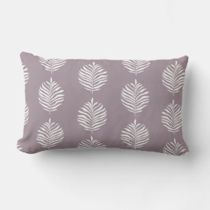 Coastal Palm Leaf Pattern Sea Fog Lumbar Pillow