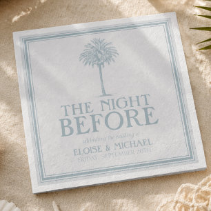 Coastal Palm Rehearsal Dinner Wedding Napkin