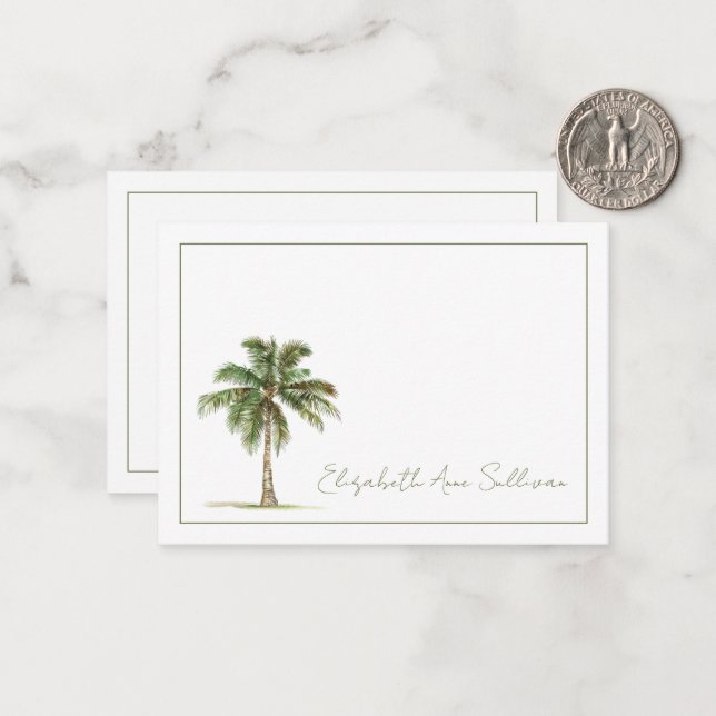 Coastal Palm Tree Personalized Card (Front/Back In Situ)