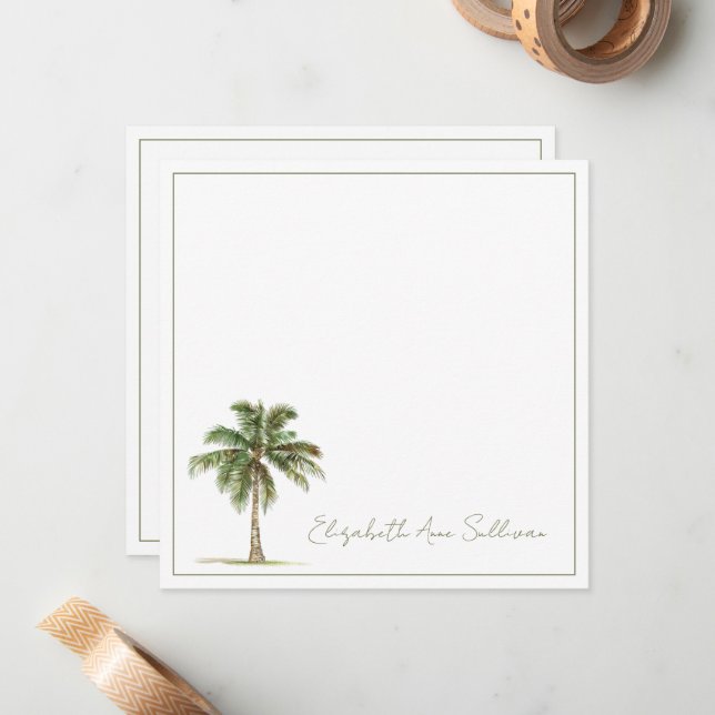 Coastal Palm Tree Personalized Card (Front/Back In Situ)