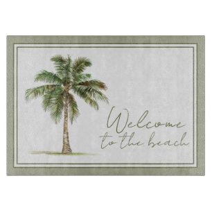 Coastal Palm Tree Personalized Cutting Board