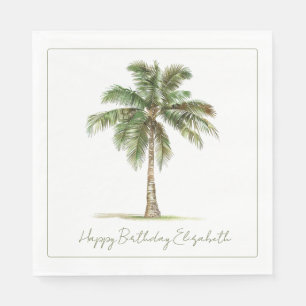 Coastal Palm Tree Personalized Napkin