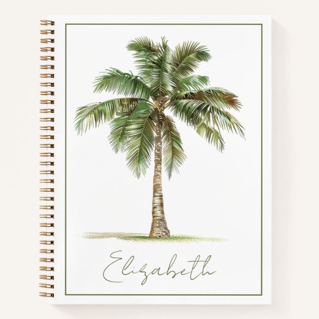 Coastal Palm Tree Personalized Notebook (Front)