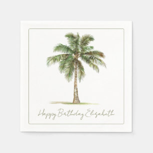 Coastal Palm Tree Personalized Party Napkin