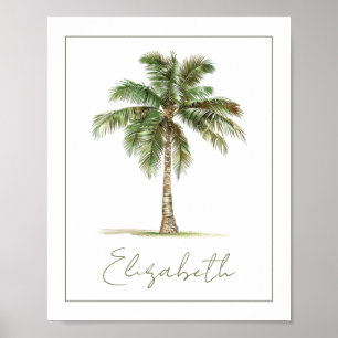 Coastal Palm Tree Personalized Poster