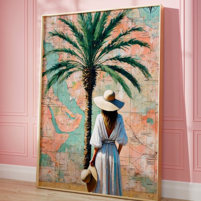 Coastal Palm Tree Travel Wall Art | Mediterranean (Creator Uploaded)