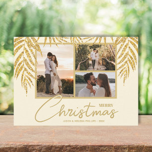 Coastal Palms Photo Collage Christmas Holiday Card